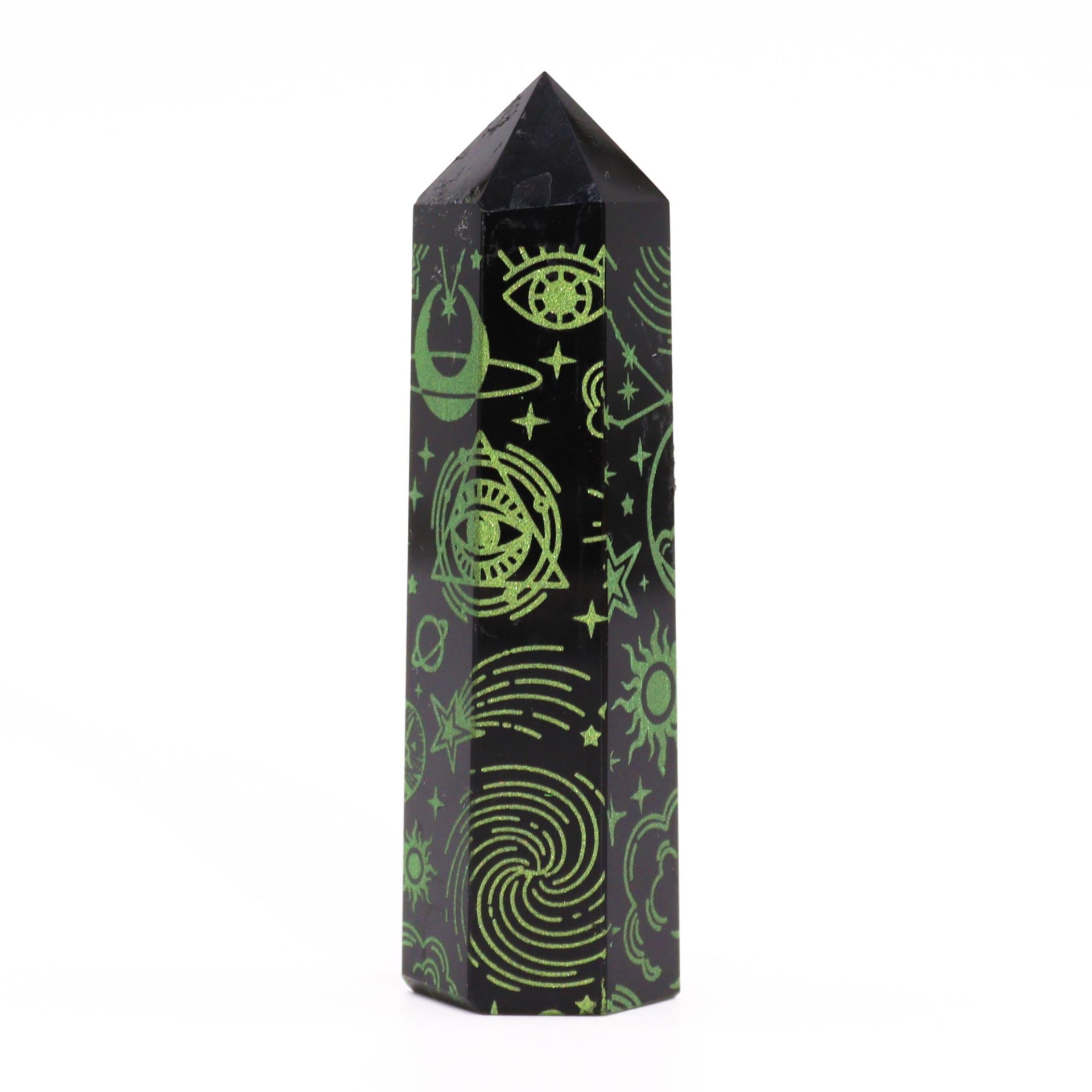 Puntas de Obsidiana Negra (aprox 60-70 gm 9cm) - Historia Mística - Verde - Imagen 3