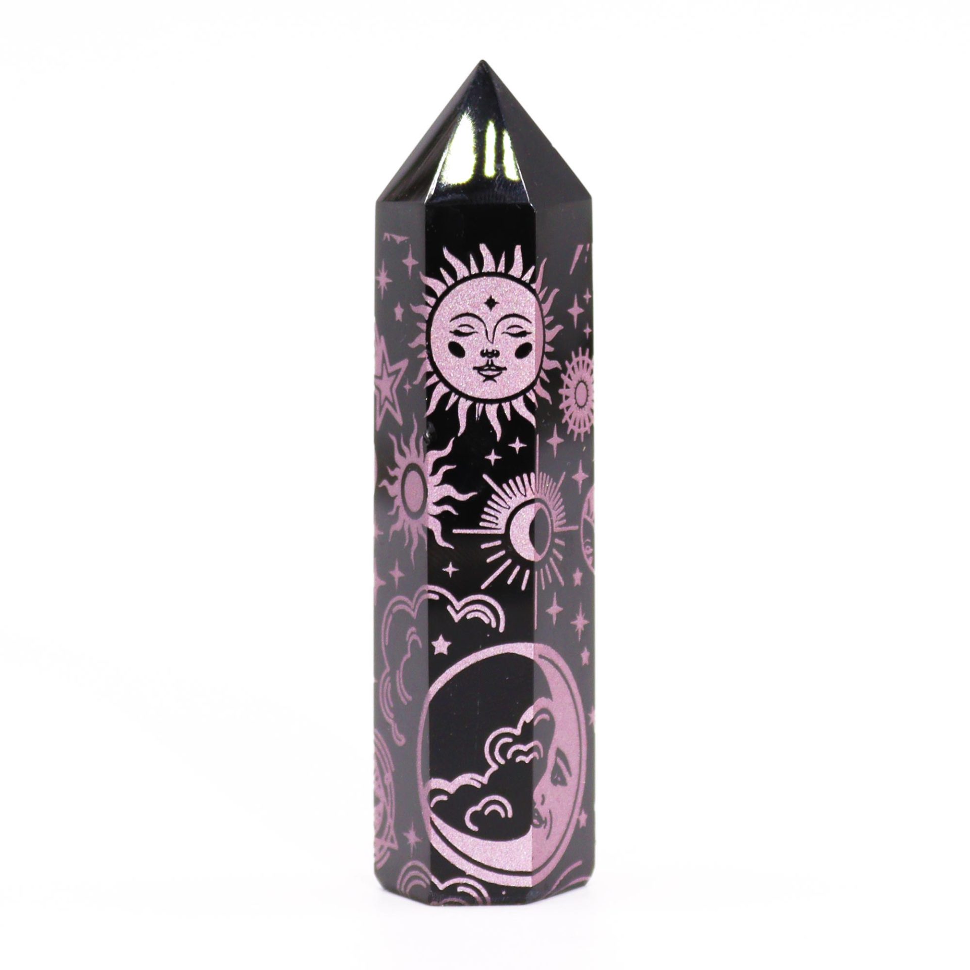 Puntas de Obsidiana Negra (aprox 60-70 gm 9cm) - Historia Mística- Rosa - Imagen 7