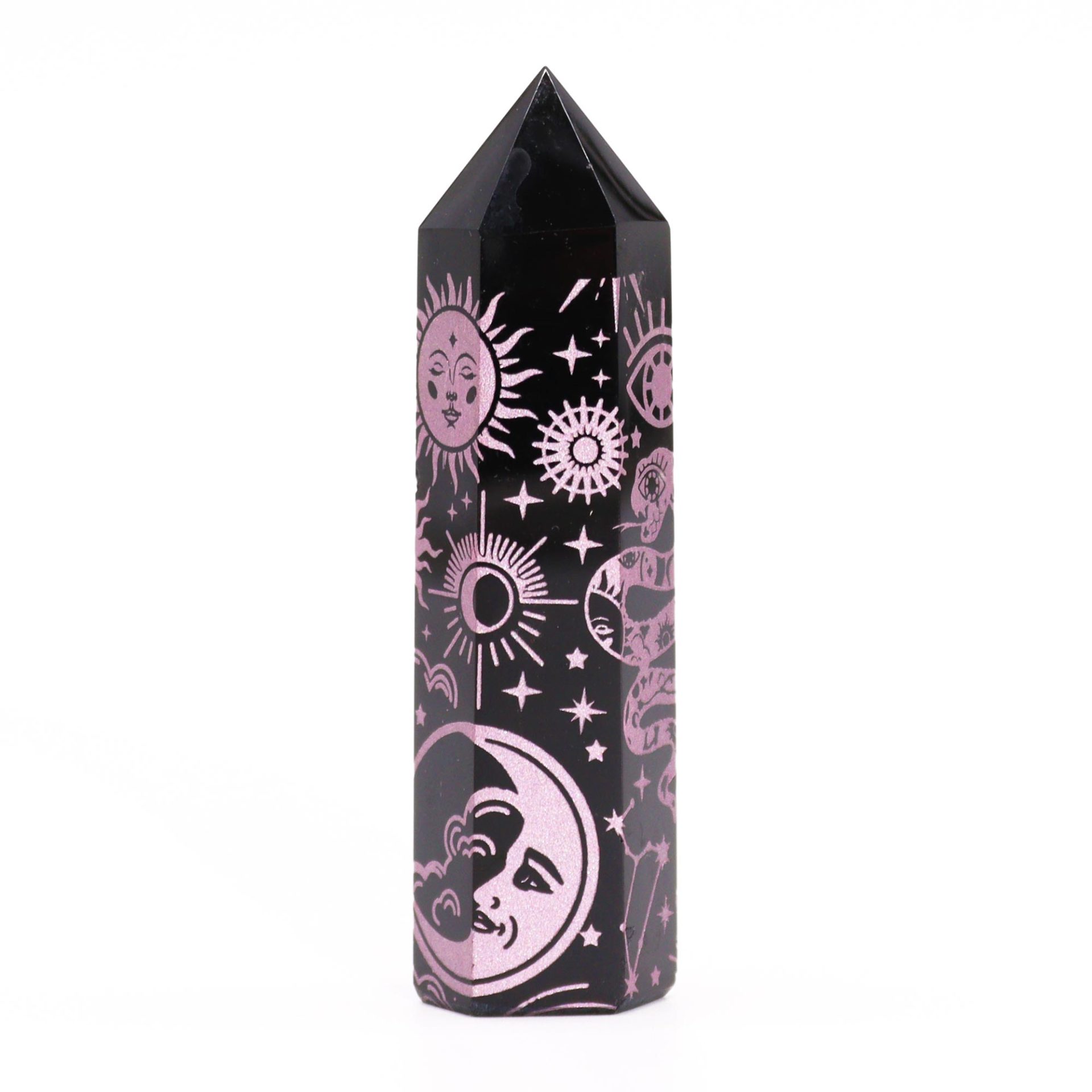 Puntas de Obsidiana Negra (aprox 60-70 gm 9cm) - Historia Mística- Rosa - Imagen 6