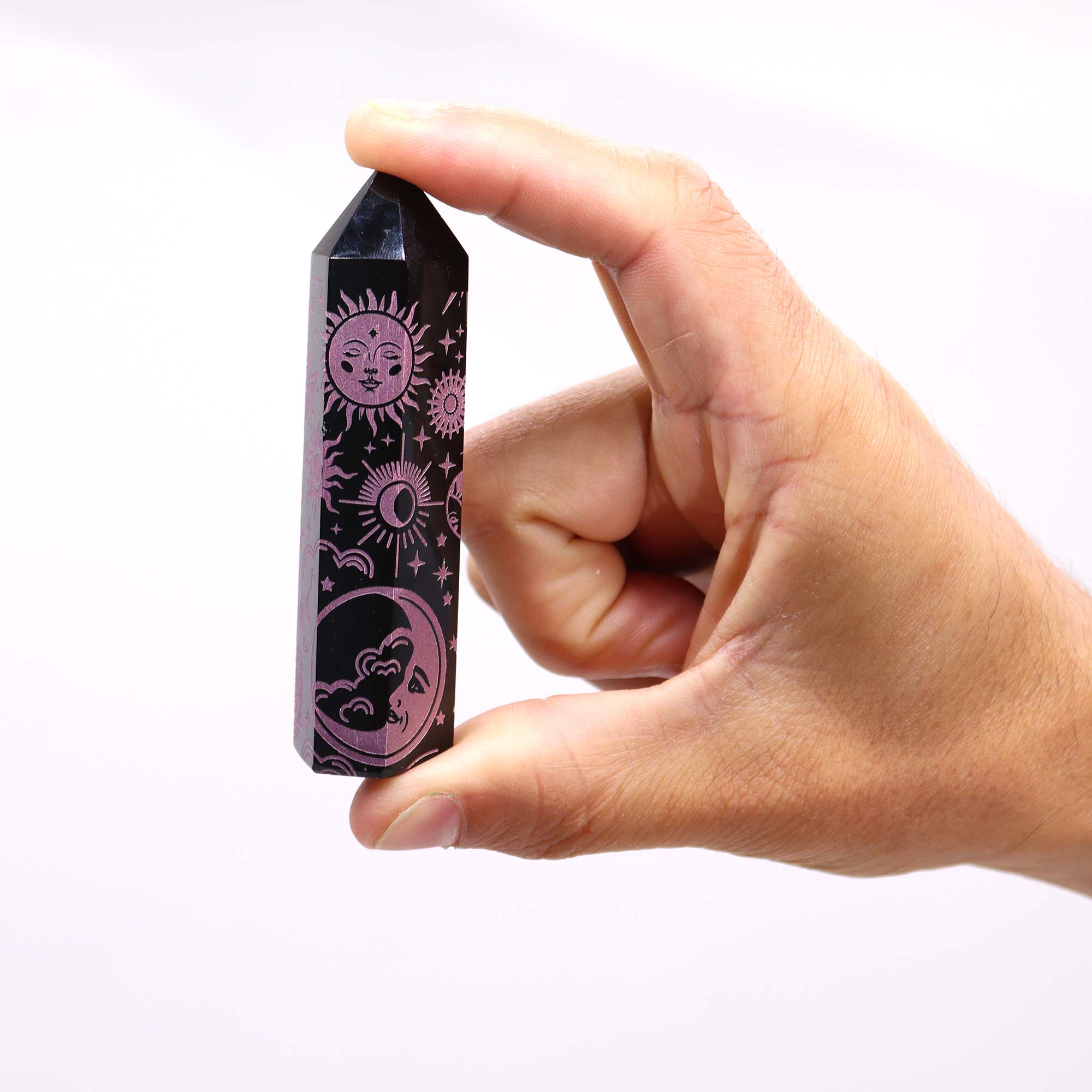 Puntas de Obsidiana Negra (aprox 60-70 gm 9cm) - Historia Mística- Rosa - Imagen 3