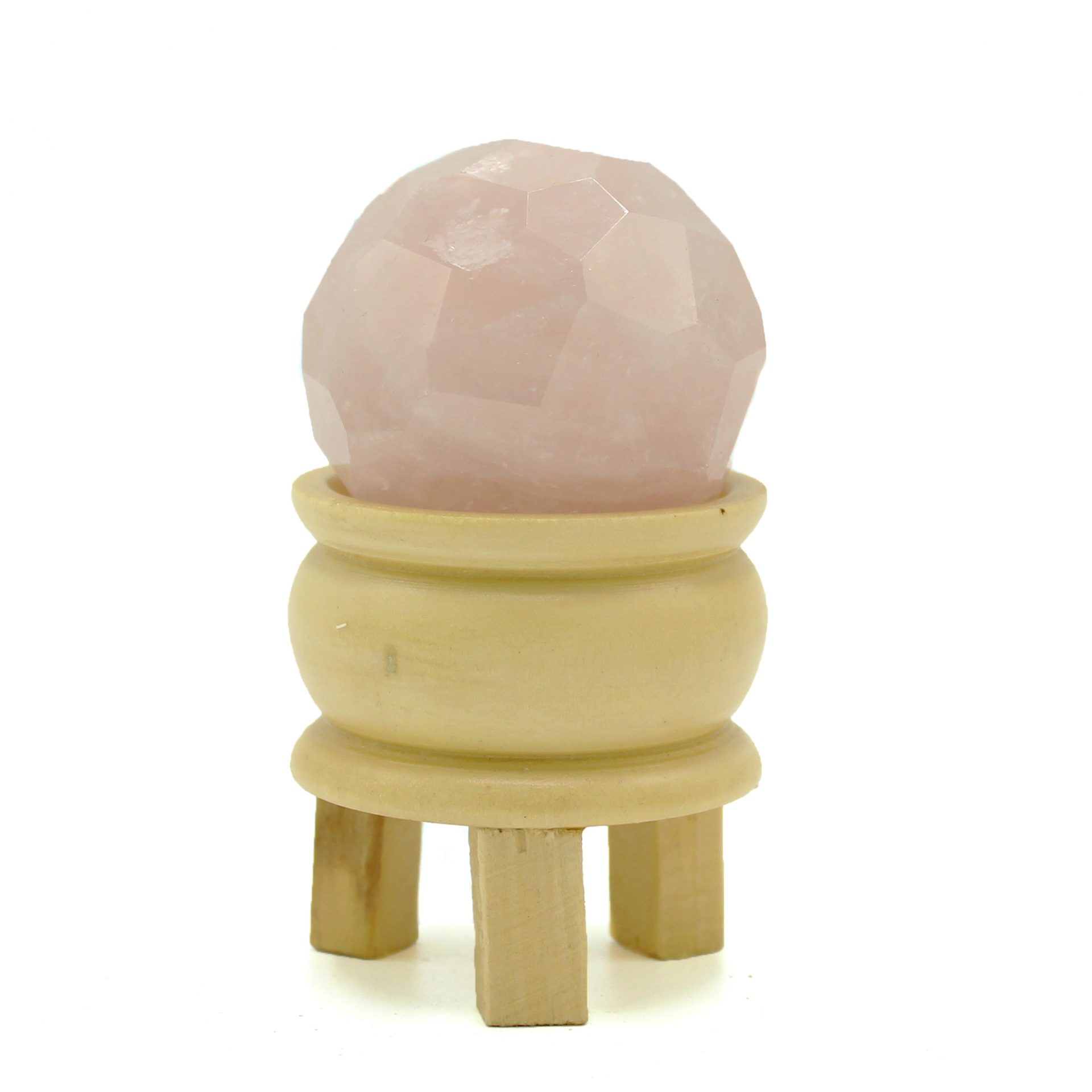 Bola Curativa de Piedras Preciosas y soporte - Cuarzo rosa - Imagen 3