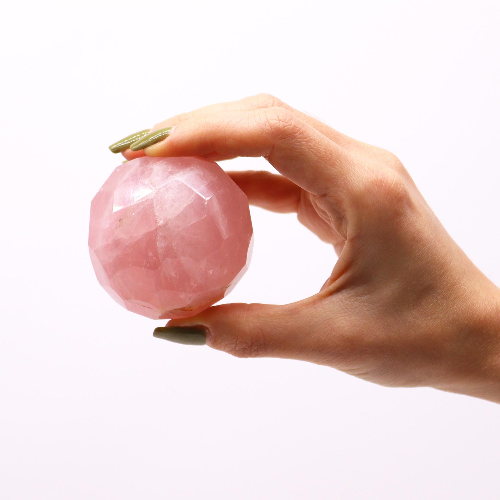 Bola Curativa de Piedras Preciosas y soporte - Cuarzo rosa - Imagen 2