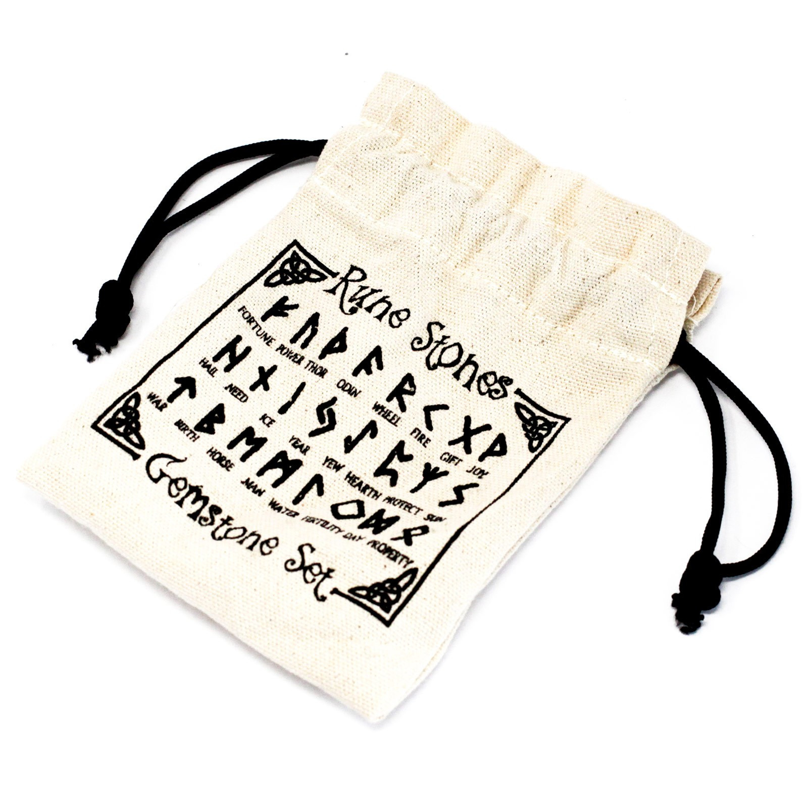Juego de Runa de la India en bolsas - ojo de tigre - Imagen 2